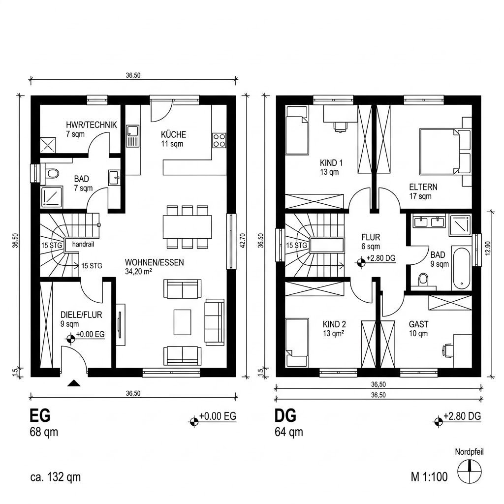 Grundriss VITA 132 Ausbau Grundriss VITA 132 Ausbau von Hartl Haus