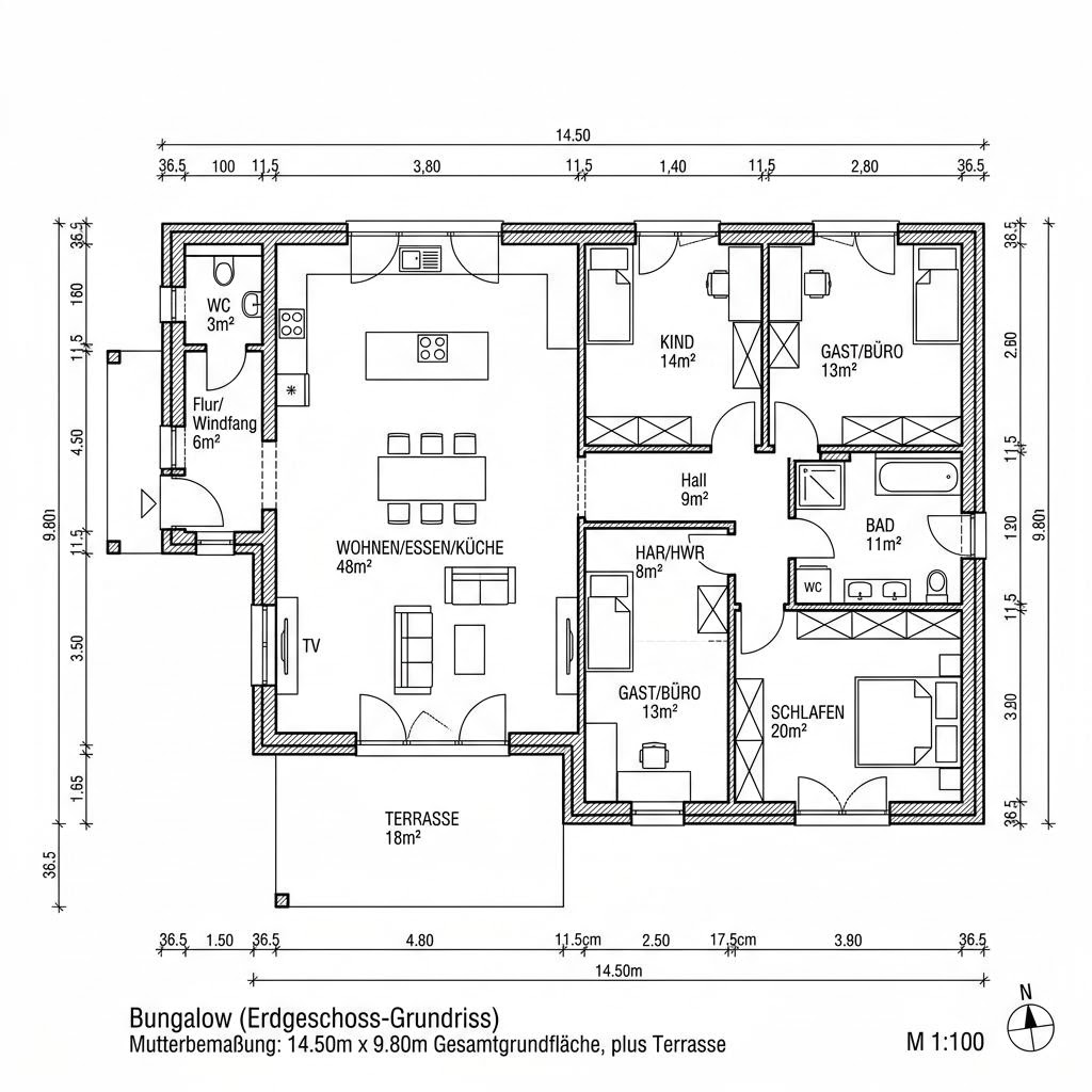 Grundriss Lifetime 8 von allkauf haus — 142 m², 4 Zimmer