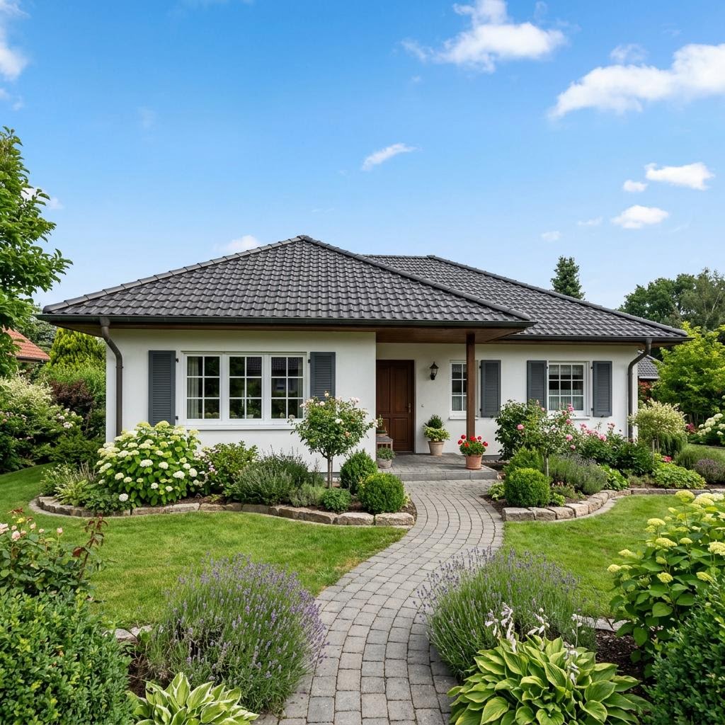 Massiv-Bungalow Weite 118 von FIBAV Massivhaus Bungalow Massiv-Bungalow Weite 118 von FIBAV Massivhaus — Massivhaus aus Ziegel mit rund 118 m²