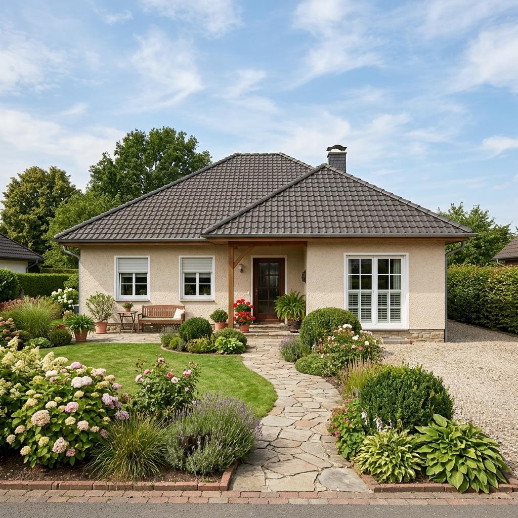 Ziegel-Winkelbungalow 152 von Rötzer Ziegel-Element-Haus Bungalow Ziegel-Winkelbungalow 152 von Rötzer Ziegel-Element-Haus — Massivhaus mit rund 152 m²