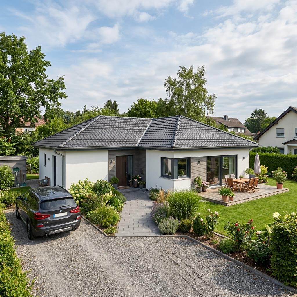 Winkelbungalow 130 von Town & Country Haus Winkelbungalow 130 von Town & Country Haus — Massivbungalow mit Walmdach und 130 m²