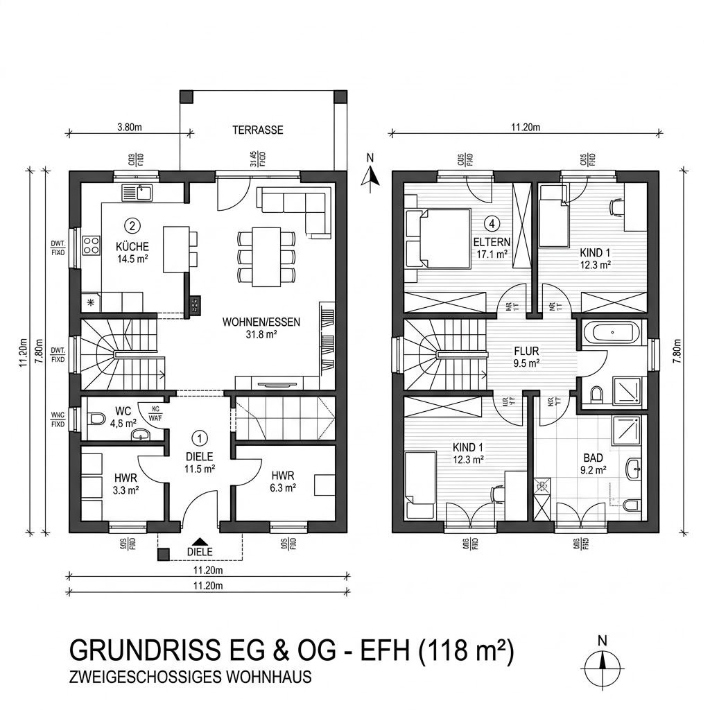 Grundriss casaVita Doppelhaus 118 Grundriss casaVita Doppelhaus 118 von Beilharz Haus