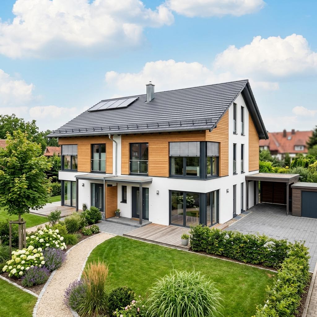 Doppelhaus EVOLUTION 116 von Bien-Zenker Doppelhaus EVOLUTION 116 von Bien-Zenker — Holztafelbau mit rund 116 m² je Hälfte