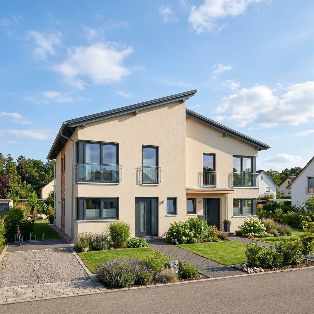 Doppelhaushälfte Erfurt 112 von FIBAV Massivhaus Doppelhaus Doppelhaushälfte Erfurt 112 von FIBAV Massivhaus — Massivhaus im Mauerwerk mit rund 112 m²