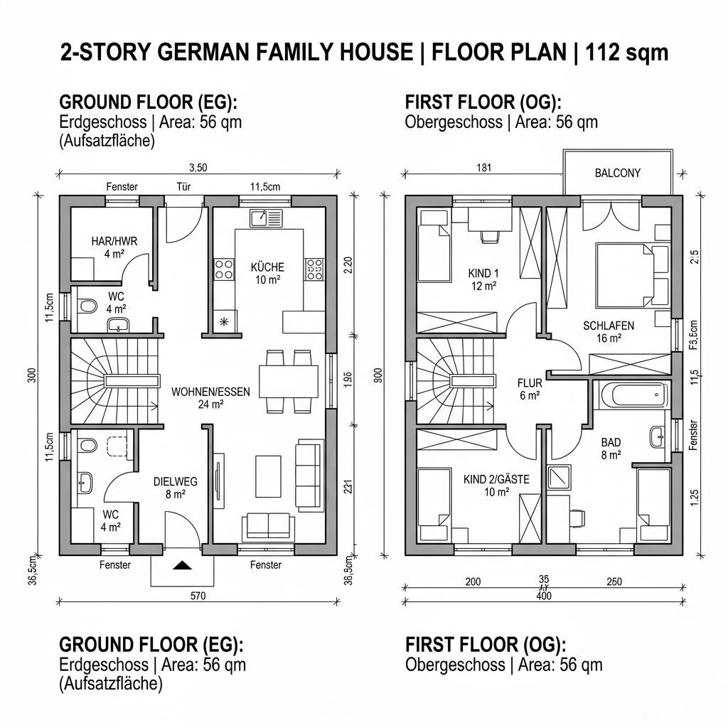 Grundriss Doppelhaus Laerche 112 Grundriss Doppelhaus Laerche 112 von Frammelsberger Holzhaus