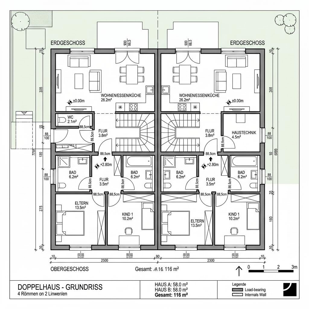 Grundriss Duo 116 Grundriss Duo 116 von Hanlo Haus