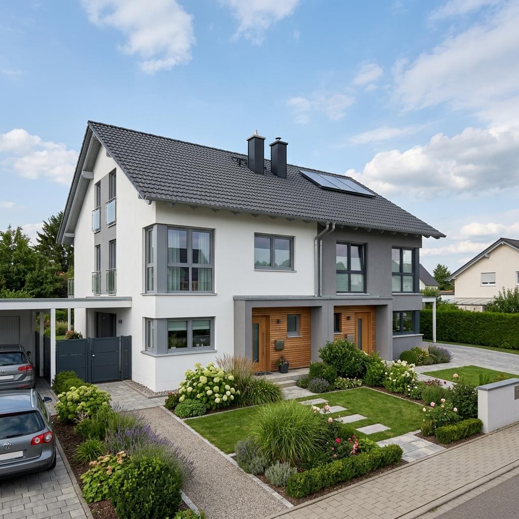 Doppelhaus Nürnberg von Town & Country Haus Doppelhaus Nürnberg von Town & Country Haus — Massivhaus mit Satteldach und 124 m²