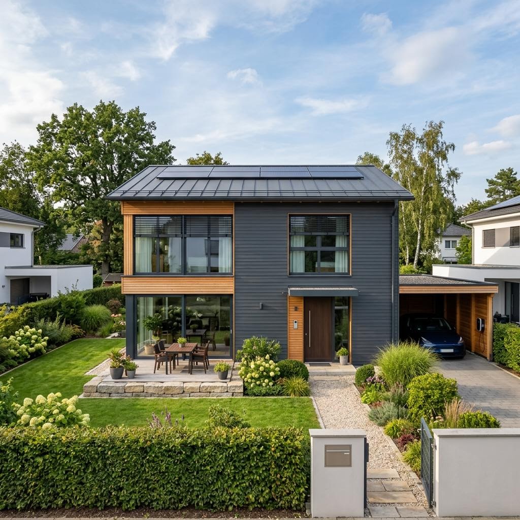 Esprit 135 Pult von Bärenhaus Einfamilienhaus Esprit 135 Pult von Bärenhaus — modernes Holzfertighaus mit Pultdach