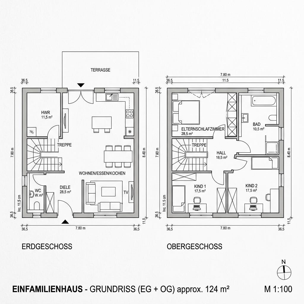 Grundriss Öko Familie 124 Grundriss Öko Familie 124 von Beilharz Haus