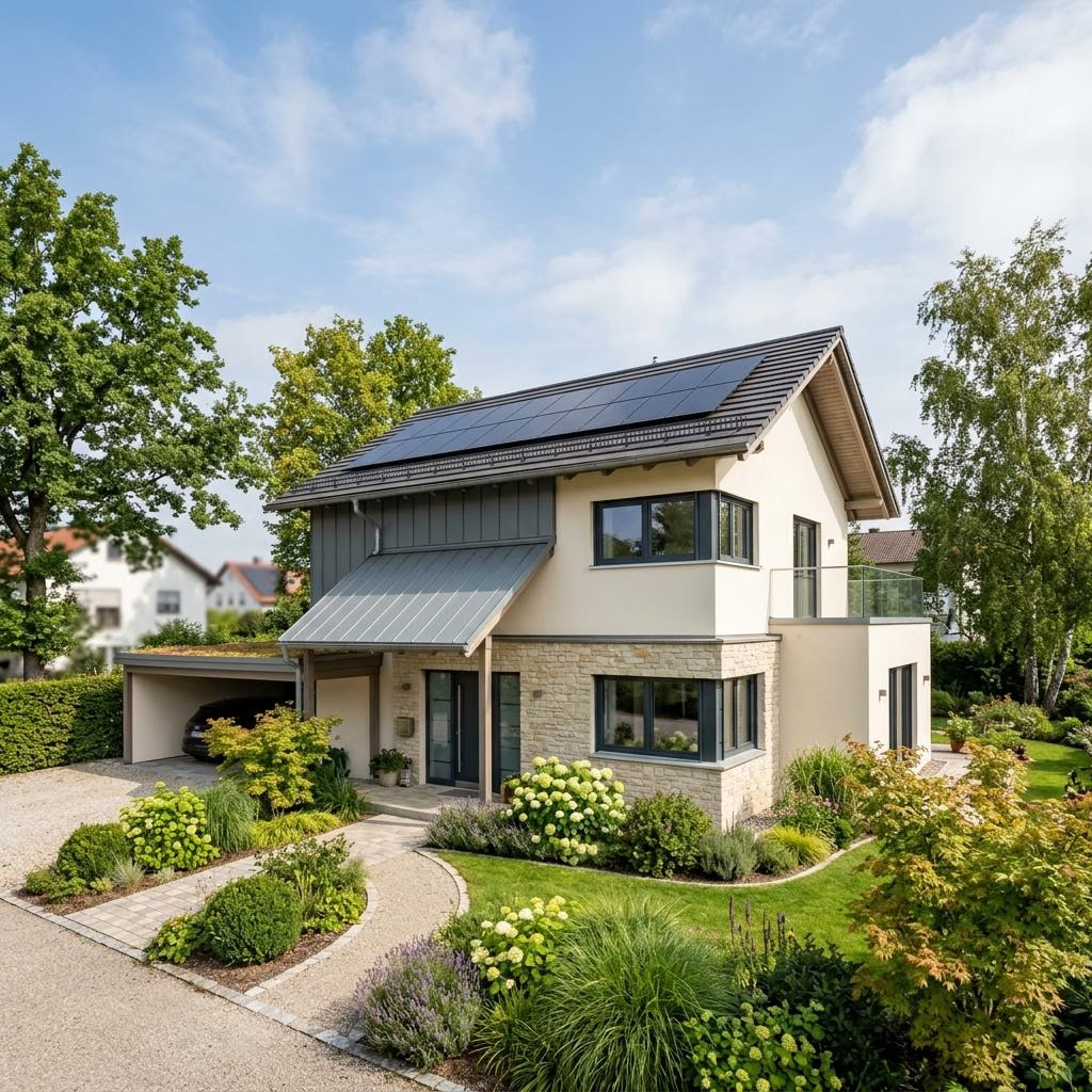 Familienhaus Schlepp 125 von Econ Das Haus Einfamilienhaus Familienhaus Schlepp 125 von Econ Das Haus — Massivhaus mit Schleppdach