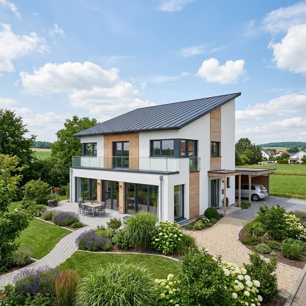 Linea 128 von Heinz von Heiden Einfamilienhaus Linea 128 von Heinz von Heiden — Massivhaus mit Pultdach und 128 m²