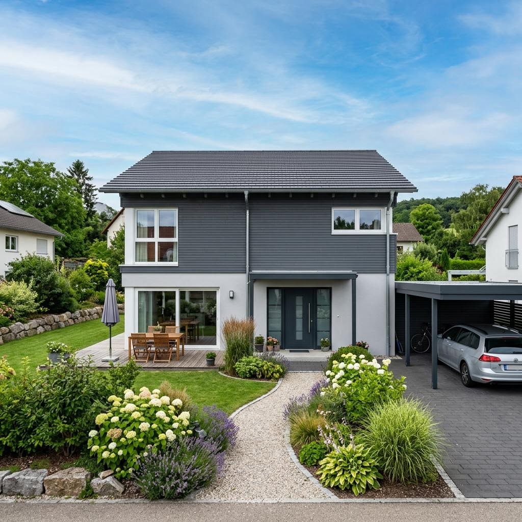Einfamilienhaus Solitär Pult 140 von Keitel-Haus — modernes Holzfertighaus mit Pultdach