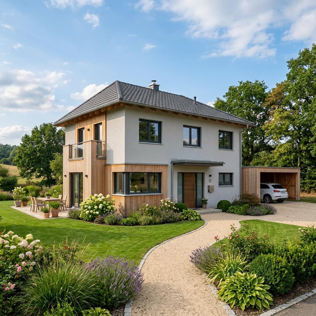 Landhaus LandhausHaus 148 von Kitzlinger Haus — Holzfertighaus mit Krüppelwalmdach