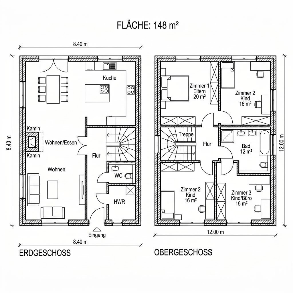 Grundriss LandhausHaus 148 von Kitzlinger Haus — 148 m², 5 Zimmer
