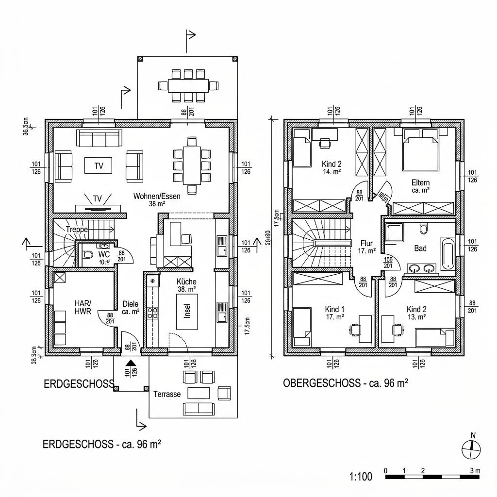 Grundriss Homestory 192 von LEHNER HAUS — 192 m², 6 Zimmer