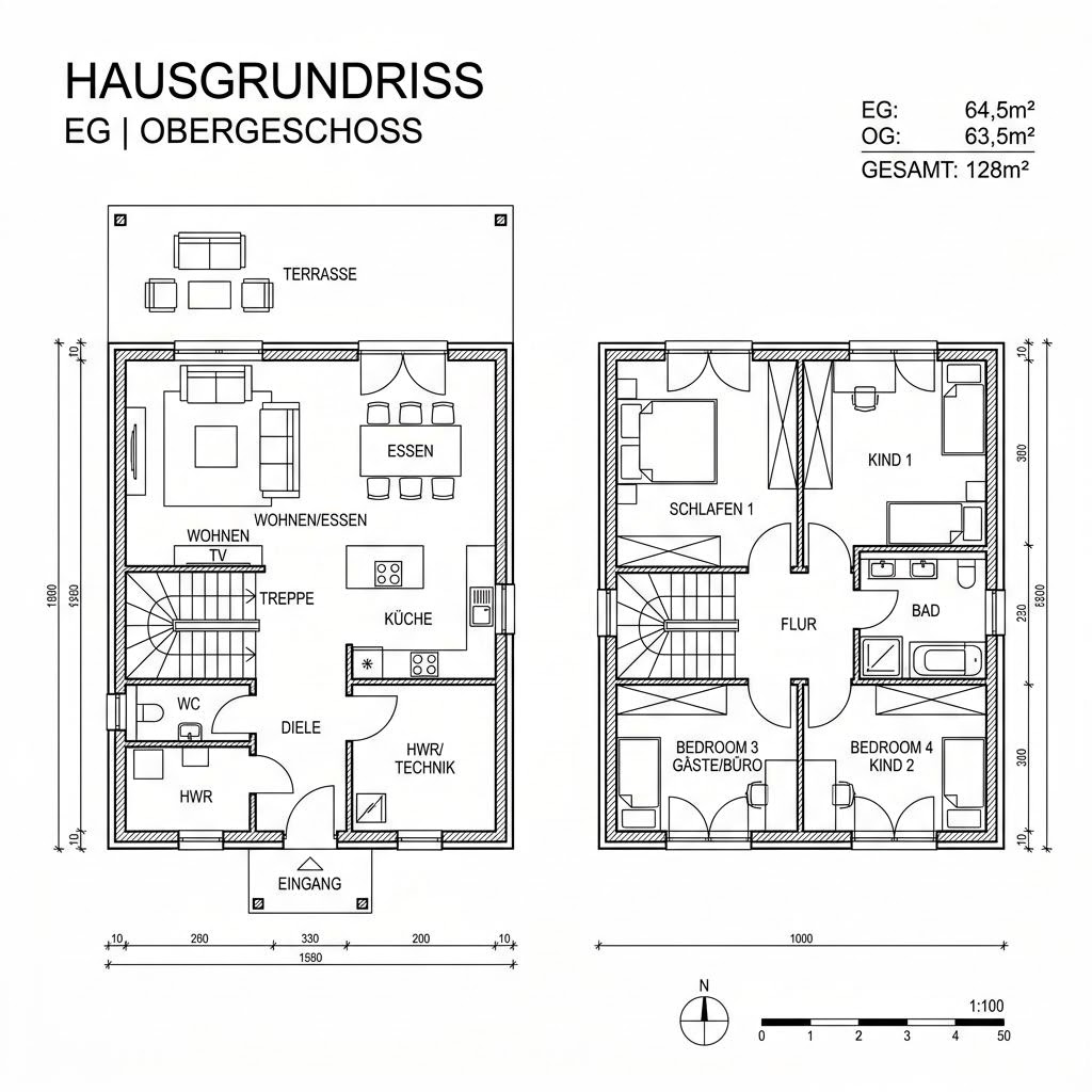 Grundriss Trend 128 Grundriss Trend 128 von OKAL Haus