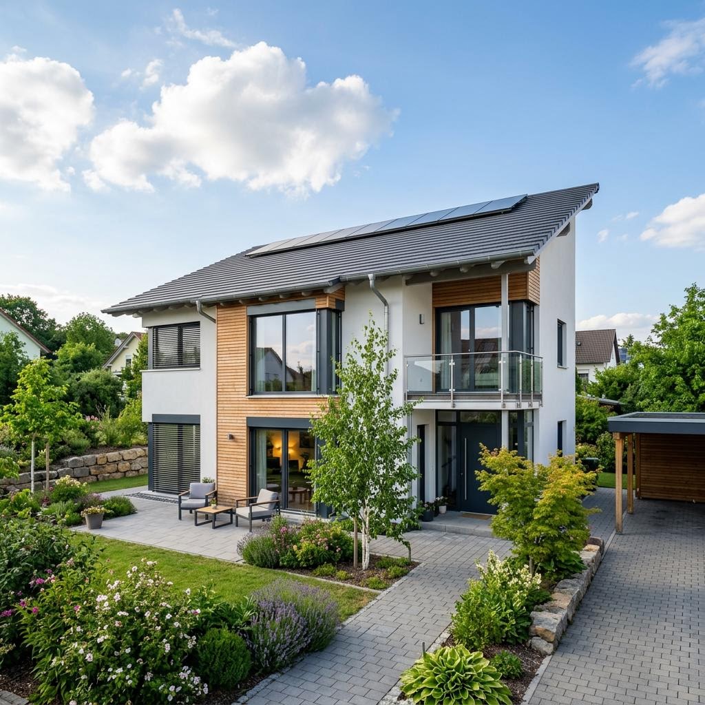 Modern Pult 125 von P & P Massivhaus Einfamilienhaus Modern Pult 125 von P & P Massivhaus — Massivhaus mit Pultdach