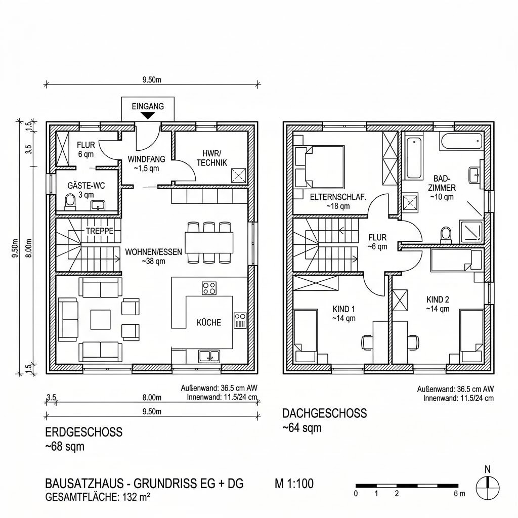 Grundriss Pro 132 Bausatz Grundriss Pro 132 Bausatz von ProHaus