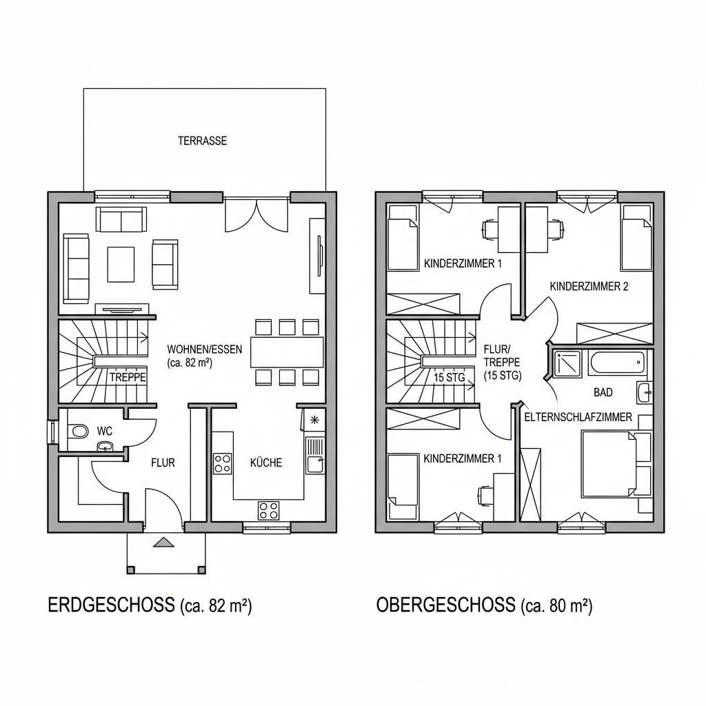 Grundriss Ziegelmassiv-Familienhaus 162 Grundriss Ziegelmassiv-Familienhaus 162 von Rötzer Ziegel-Element-Haus