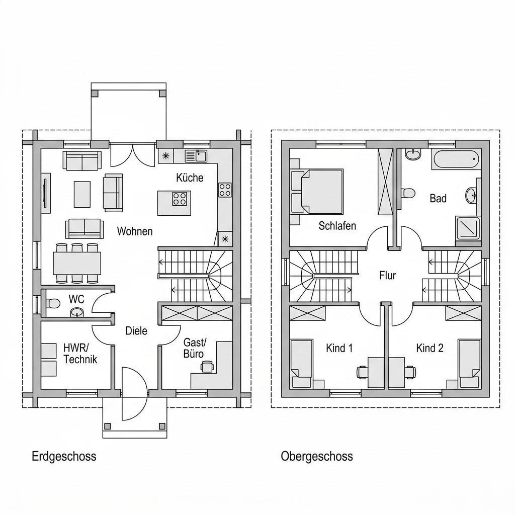 Grundriss Schwedenhaus Stjärna 144 von Eksjöhus — 144 m², 5 Zimmer