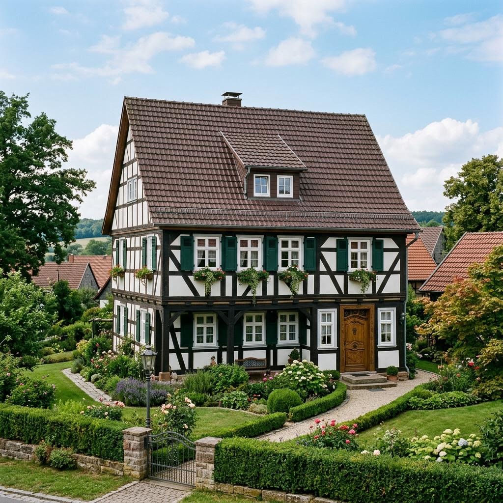 Fachwerkhaus Hof 148 von KD-Haus — Fachwerk mit Holzständer und Gefachen mit rund 148 m²
