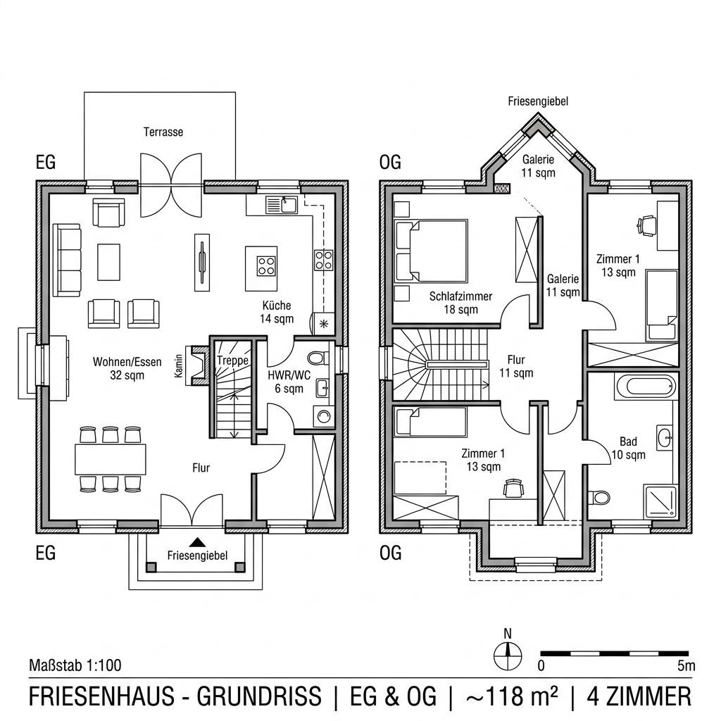 Grundriss Halligblick 118 von Dammann-Haus — 118 m², 4 Zimmer