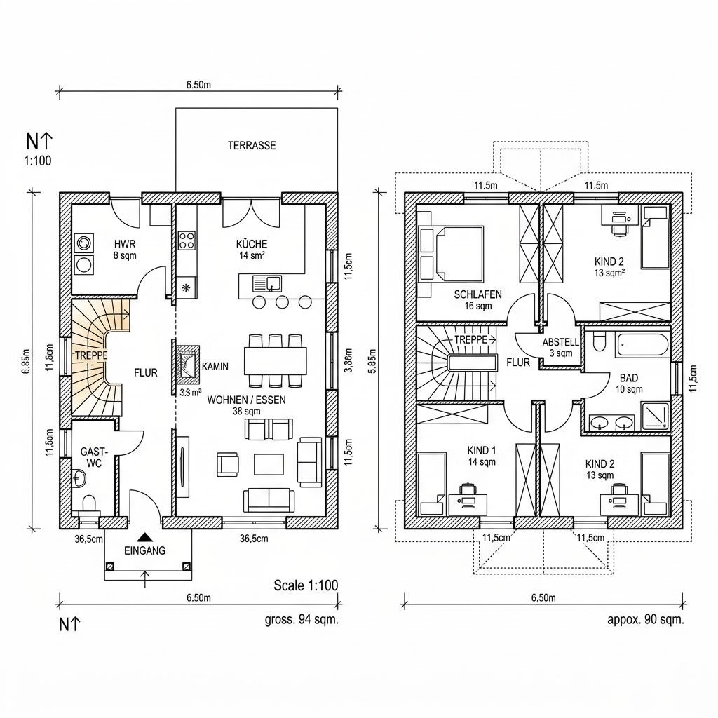 Grundriss Priel 184 von Dammann-Haus — 184 m², 6 Zimmer