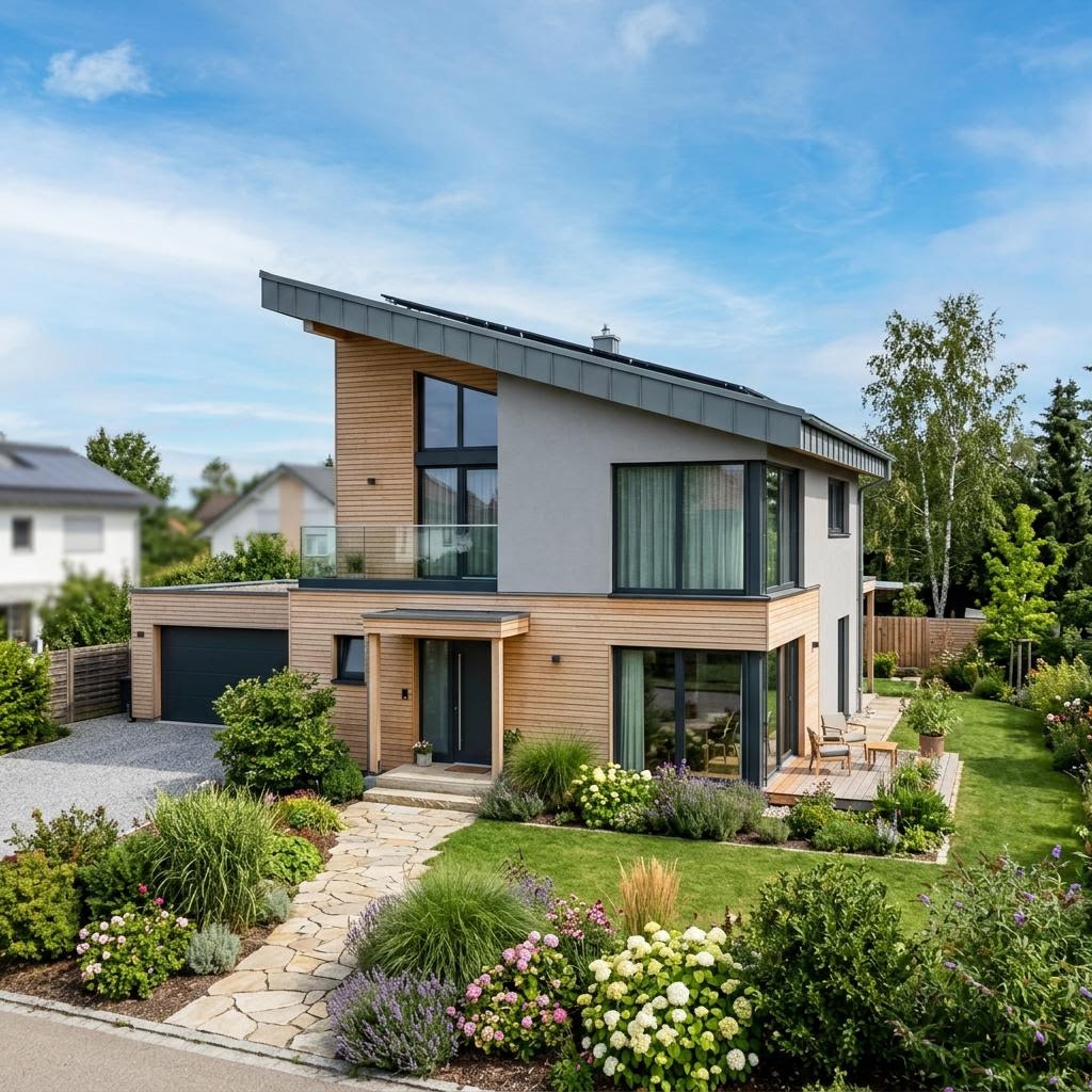Holzhaus GRIFFNER Eco von GRIFFNER — ökologisches Designhaus mit Pultdach