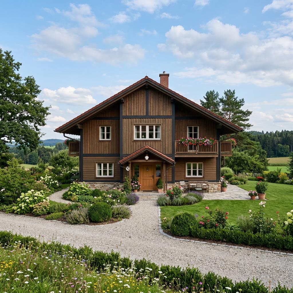Landhaus Birkenweg 128 Ausbau von Albert Haus Landhaus Landhaus Birkenweg 128 Ausbau von Albert Haus — Fertighaus in Holztafelbau mit rund 128 m²