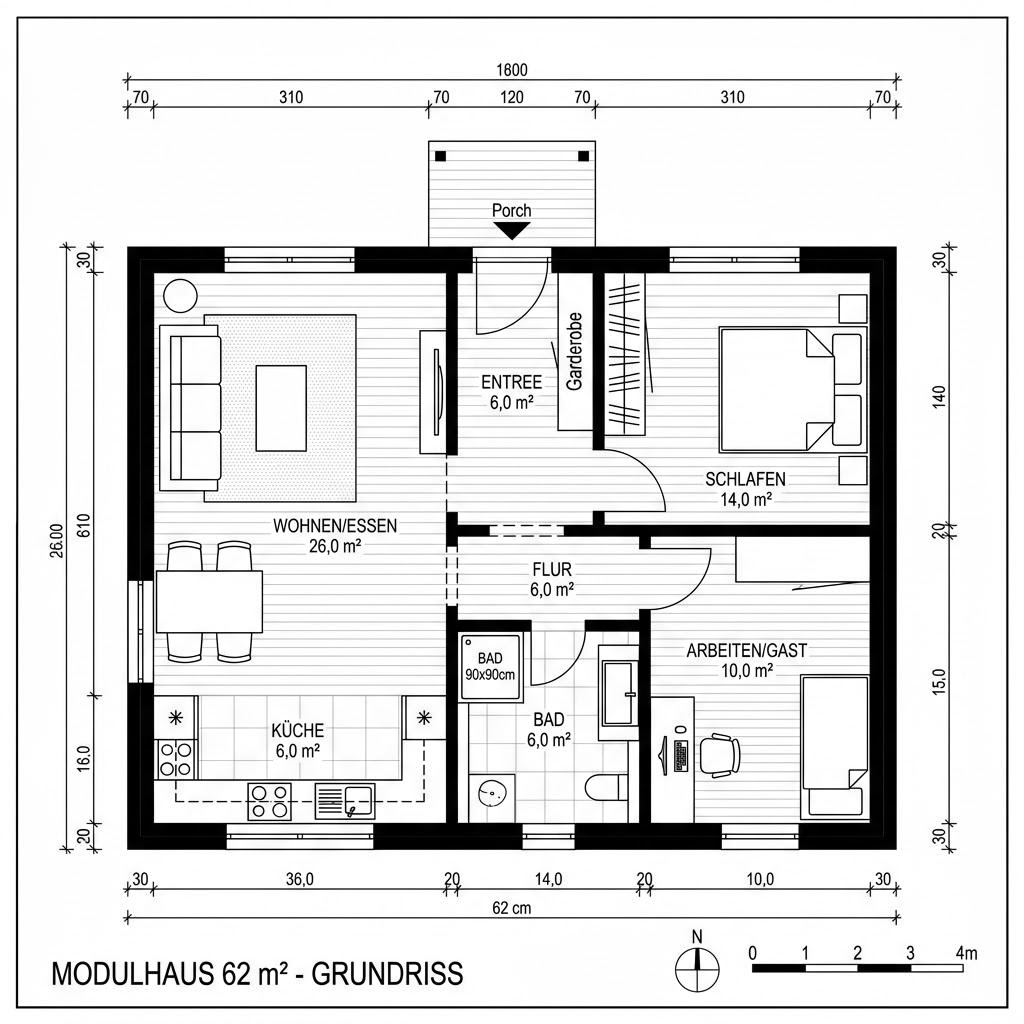 Modulhaus ECO C Duo von McCube — Modulbau mit rund 62 m²