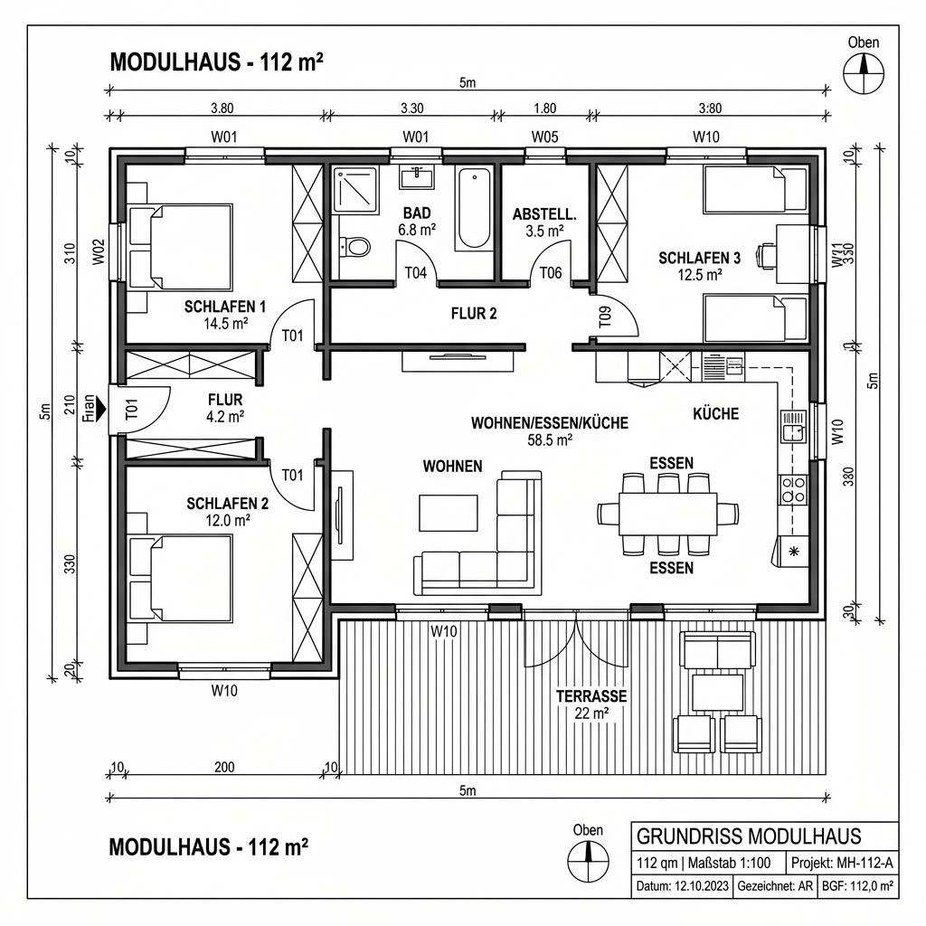 Modulhaus COMMOD Modul Duo 112 von Commod-Haus — Modulhaus mit rund 112 m²