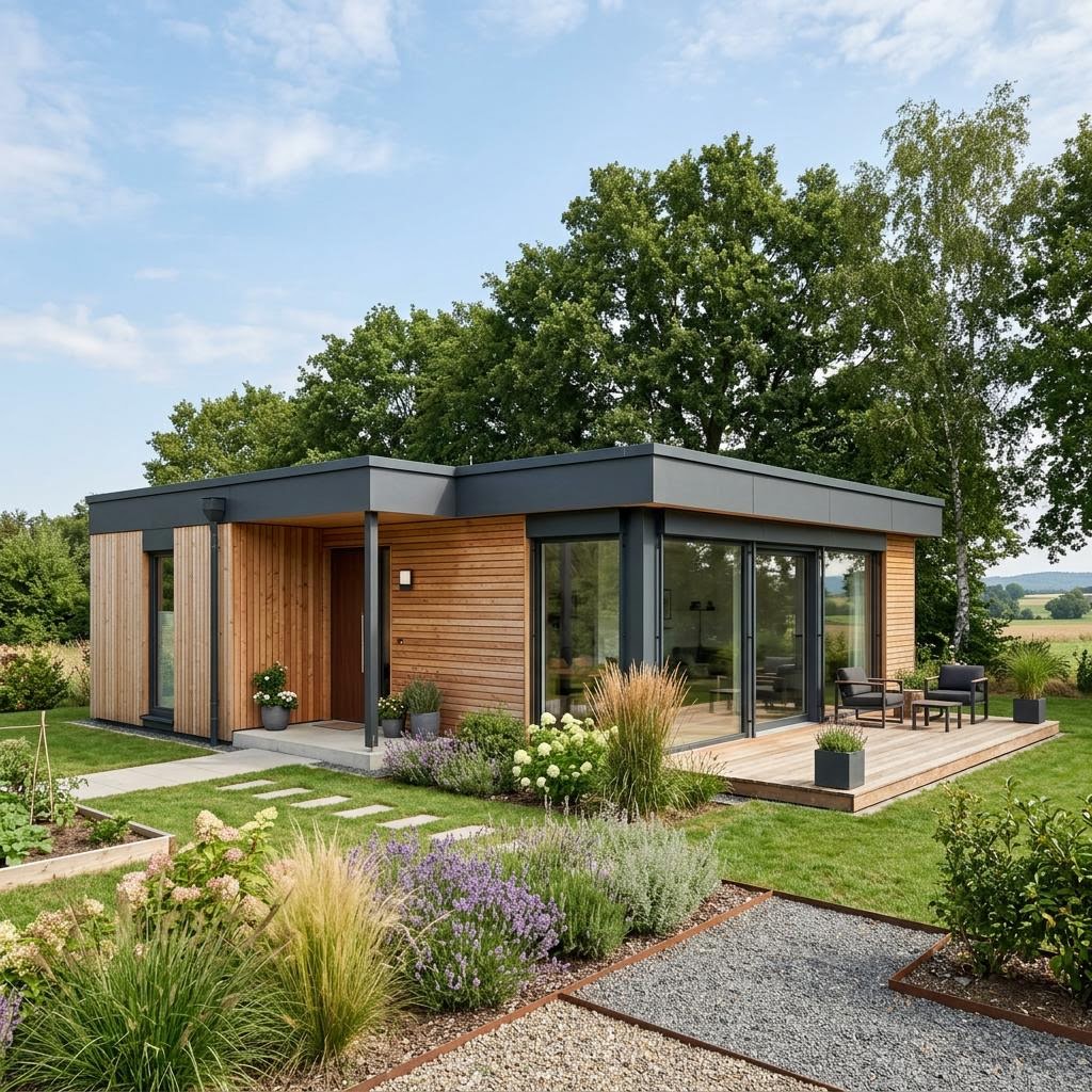 COMMOD Modul Single 56 von Commod-Haus Modulhaus COMMOD Modul Single 56 von Commod-Haus — kreislauffähiges Holzmodul mit Flachdach