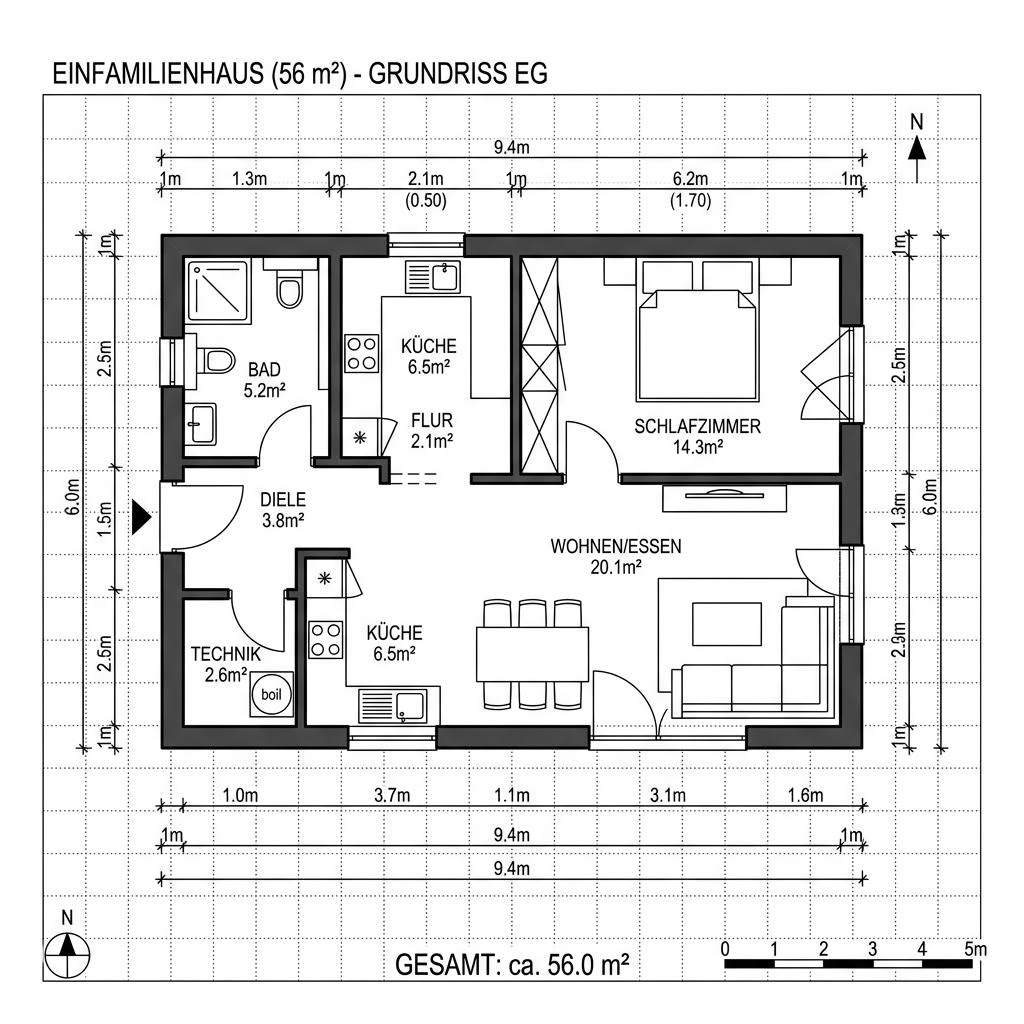 Modulhaus COMMOD Modul Single 56 von Commod-Haus — kreislauffähiges Holzmodul mit Flachdach