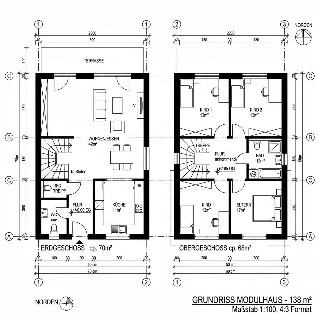 Modulhaus COMMOD Modul Trio 138 von Commod-Haus — Modulhaus mit rund 138 m²