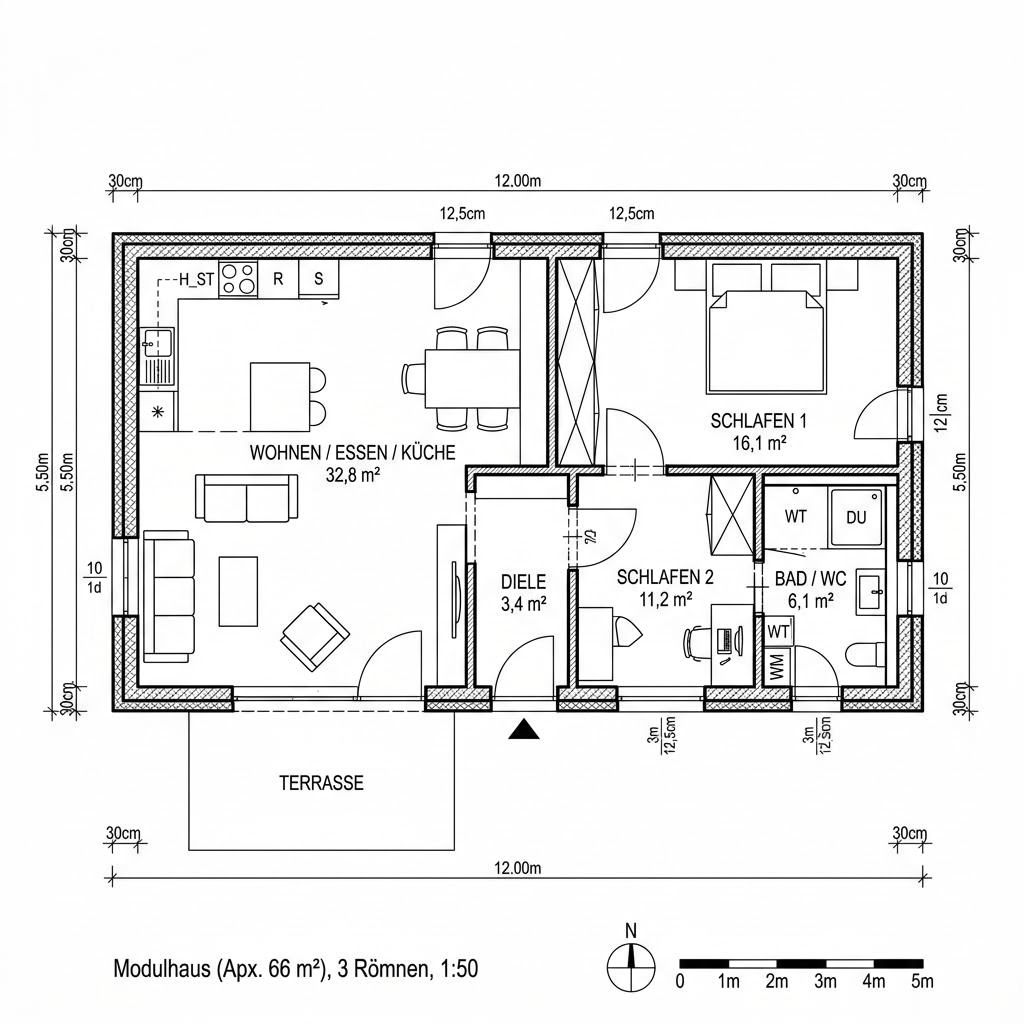 Modulhaus Modul Hav 66 von Dwellii House — Modulhaus mit rund 66 m²