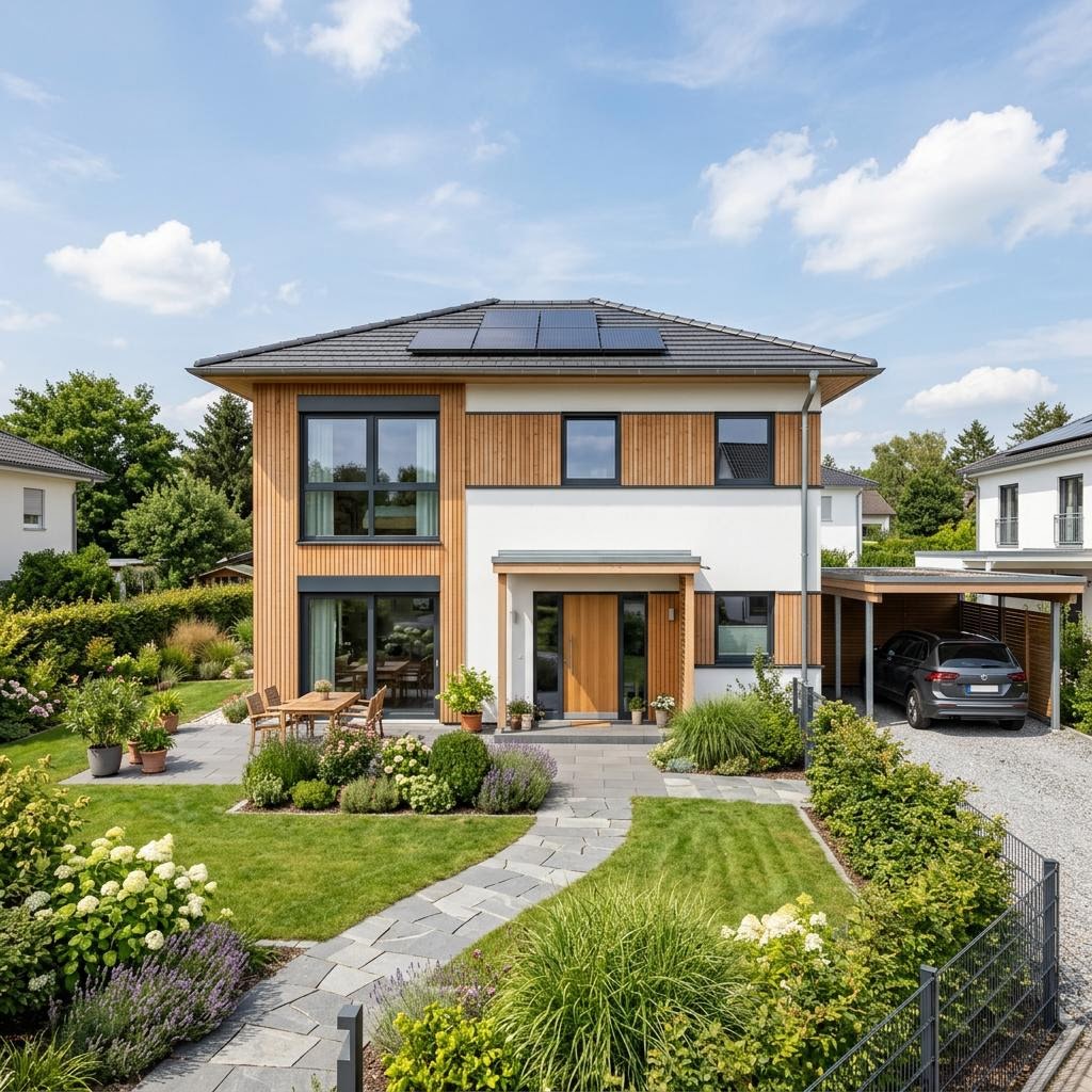 FANTASTIC Walm 158 von Bien-Zenker Stadtvilla FANTASTIC Walm 158 von Bien-Zenker — Holztafelbau mit Walmdach und rund 158 m²