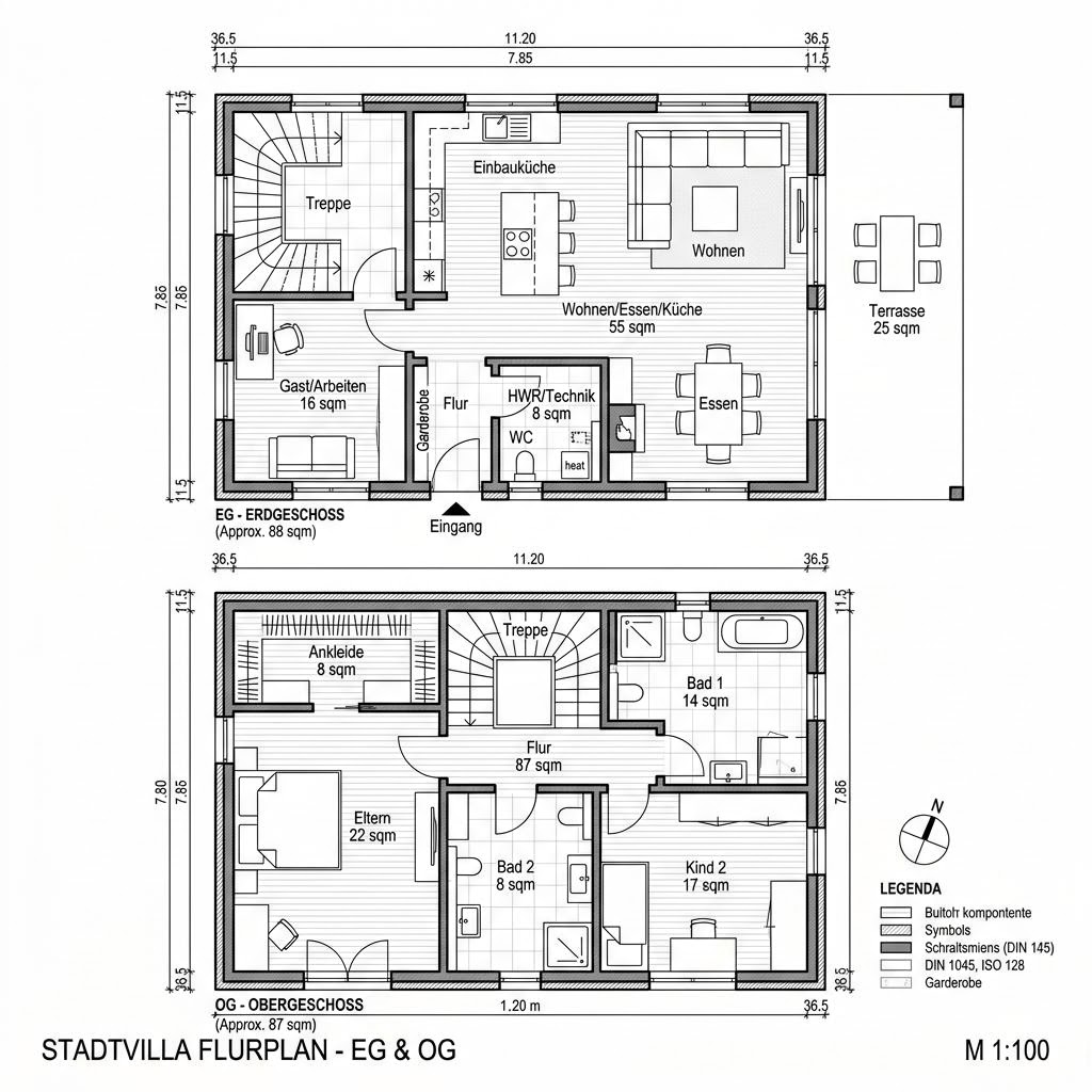 Grundriss Villa Lucente 175 von DAVINCI HAUS — 175 m², 5 Zimmer