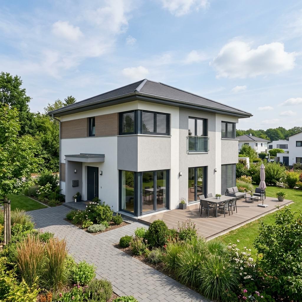 VIO City 158 von FingerHaus Stadtvilla VIO City 158 von FingerHaus — Holztafelbau mit Walmdach und rund 158 m²
