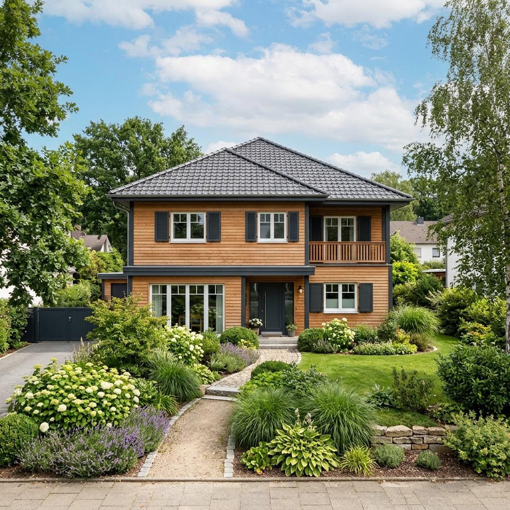 Stadtvilla Stadtvilla Ahorn 158 von Frammelsberger Holzhaus — Fertighaus in Holztafelbau mit rund 158 m²