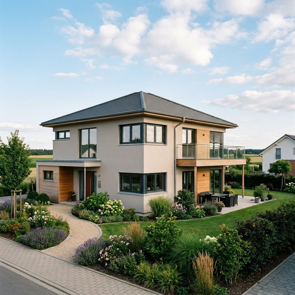 MODERN 165 von Hartl Haus Stadtvilla MODERN 165 von Hartl Haus — Echtholz-Fertighaus mit sechs Zimmern und 165 m²