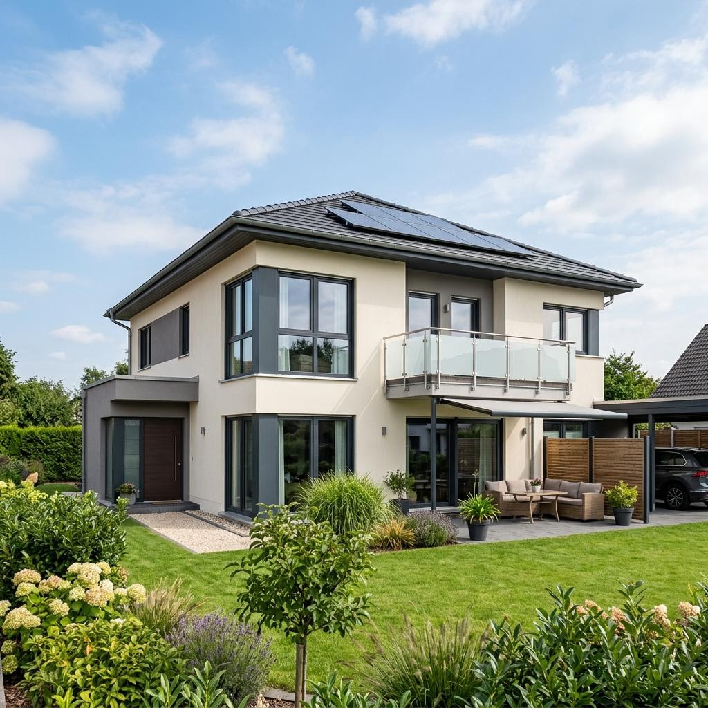 Stadtvilla Jubiläum 140 von Kern-Haus Stadtvilla Jubiläum 140 von Kern-Haus — Massivhaus mit Walmdach und 140 m²