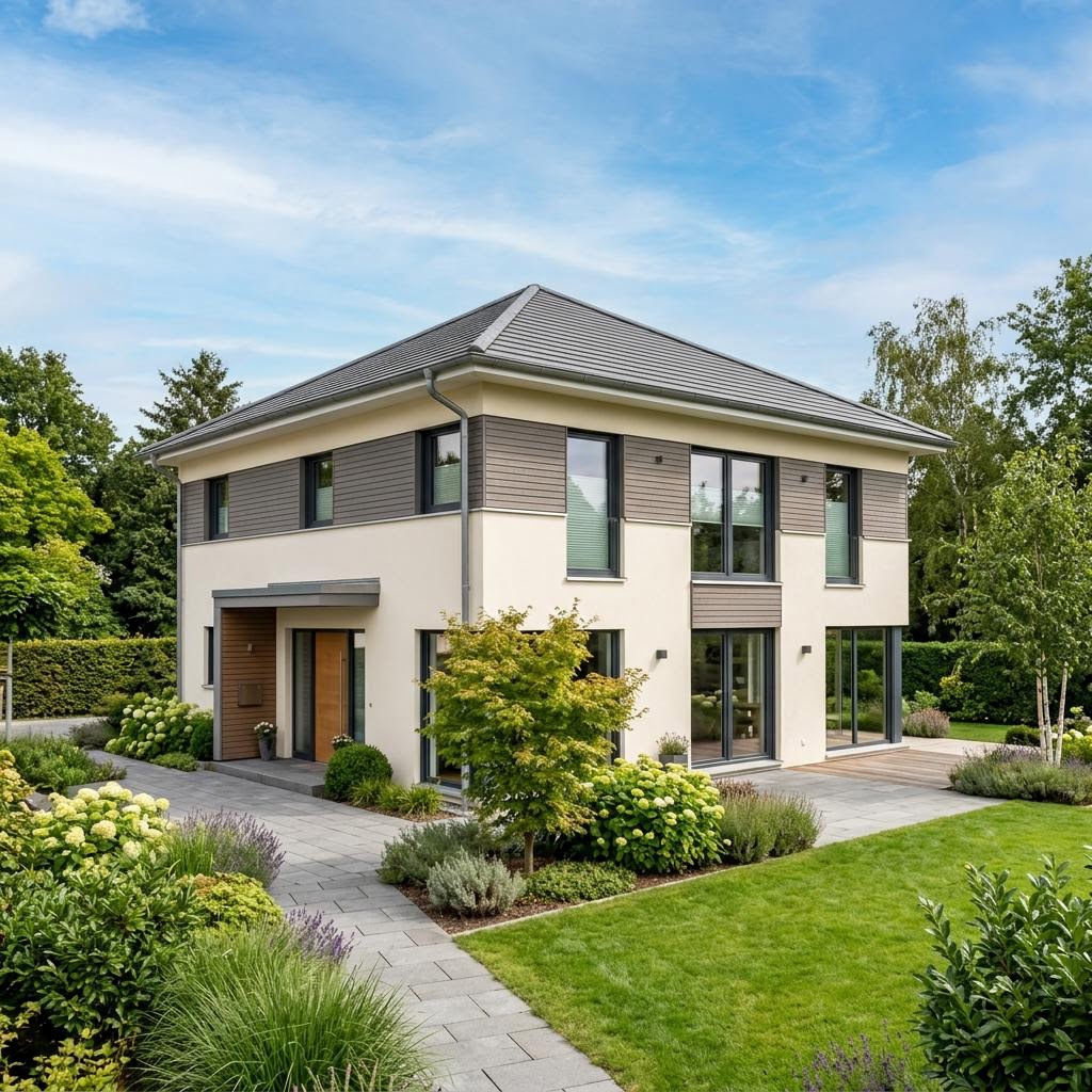 Maxime 700 von Viebrockhaus Stadtvilla Maxime 700 von Viebrockhaus — Massivhaus mit Walmdach und rund 172 m²