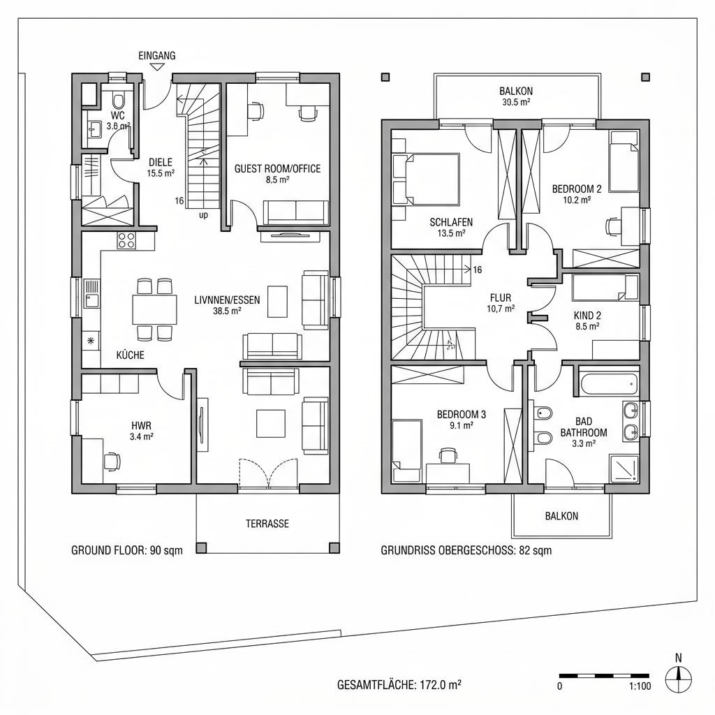 Grundriss Maxime 700 von Viebrockhaus — 172 m², 6 Zimmer