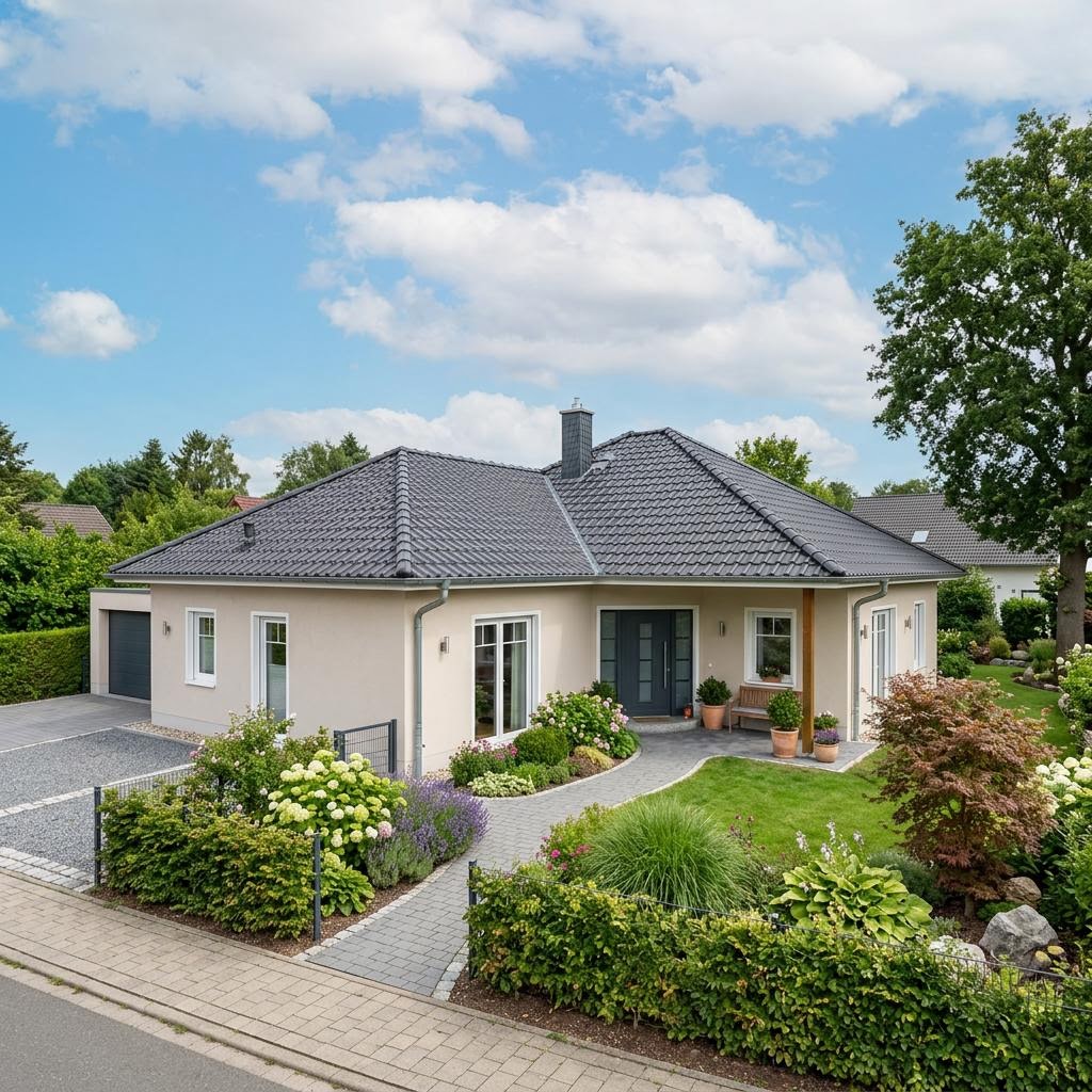 Massiv-Winkelbungalow Winkel 156 von FIBAV Massivhaus Winkelbungalow Massiv-Winkelbungalow Winkel 156 von FIBAV Massivhaus — Massivhaus aus Ziegel mit rund 156 m²