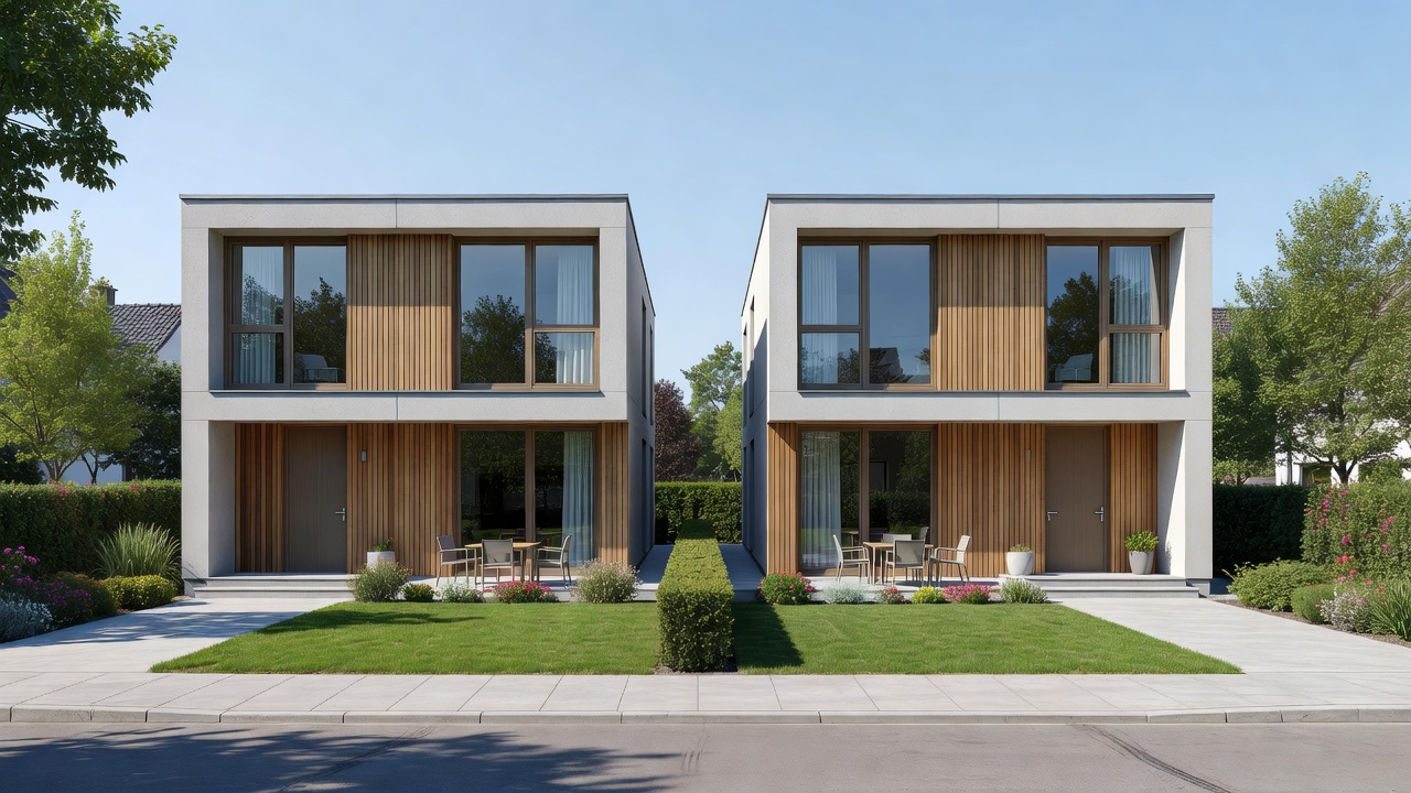Doppelhaus als Fertighaus planen: Besonderheiten für zwei Parteien bei der Erstellung eines modernen Doppelhauses